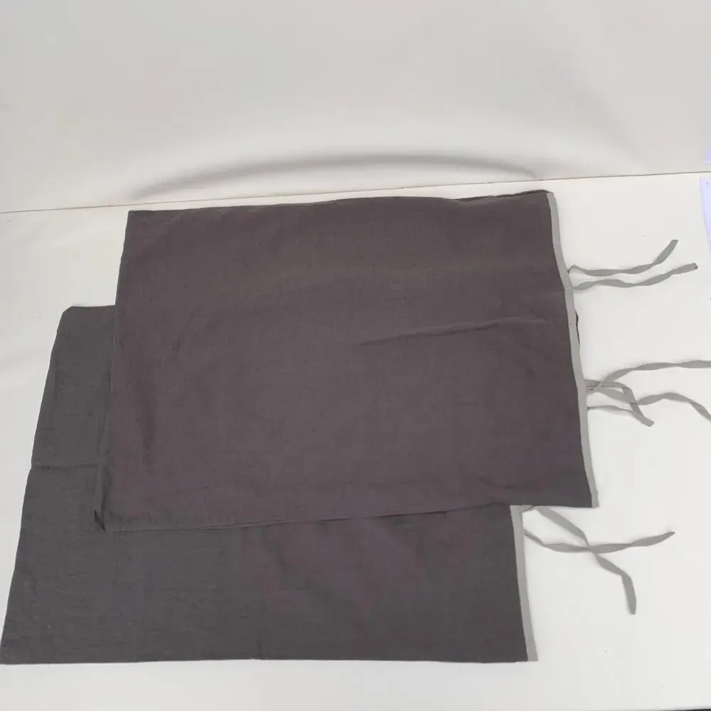 New No Box West Elm Pillow Shams Set of 2 Standard Brown Linen Cotton Coastal